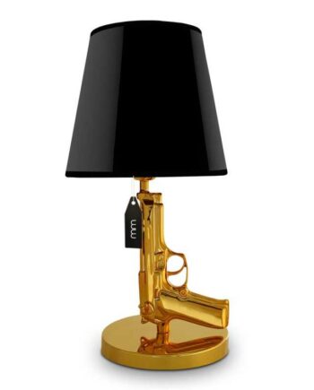 Pistol lampe til bordet - Golden gun Beretta lampe