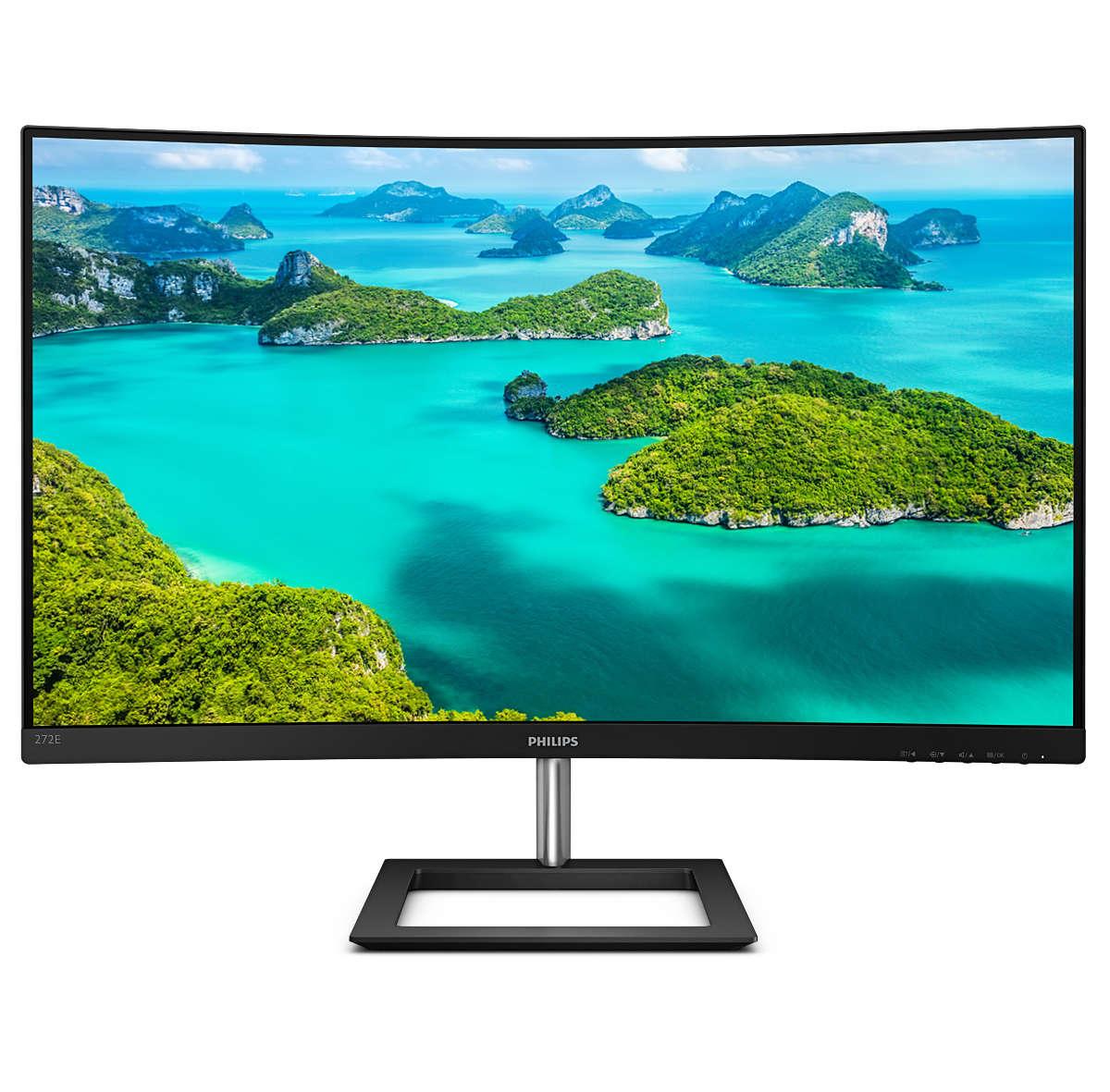 Philips E-line 272E1CA – 27" Buet Full HD Skærm på tilbud