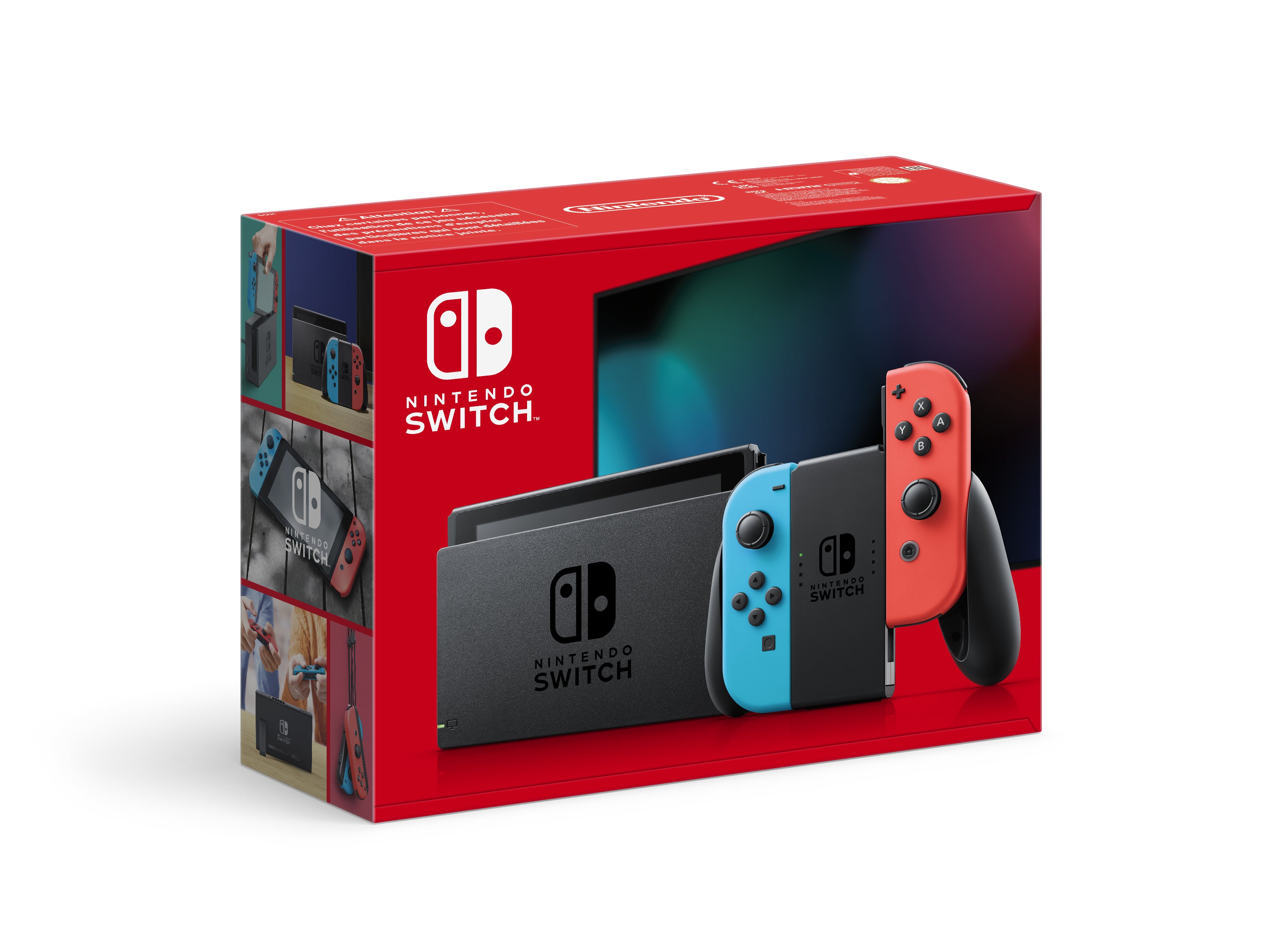 Nintendo Switch Konsol med Neon Rød & Blå Joy-Con (Opgr.)