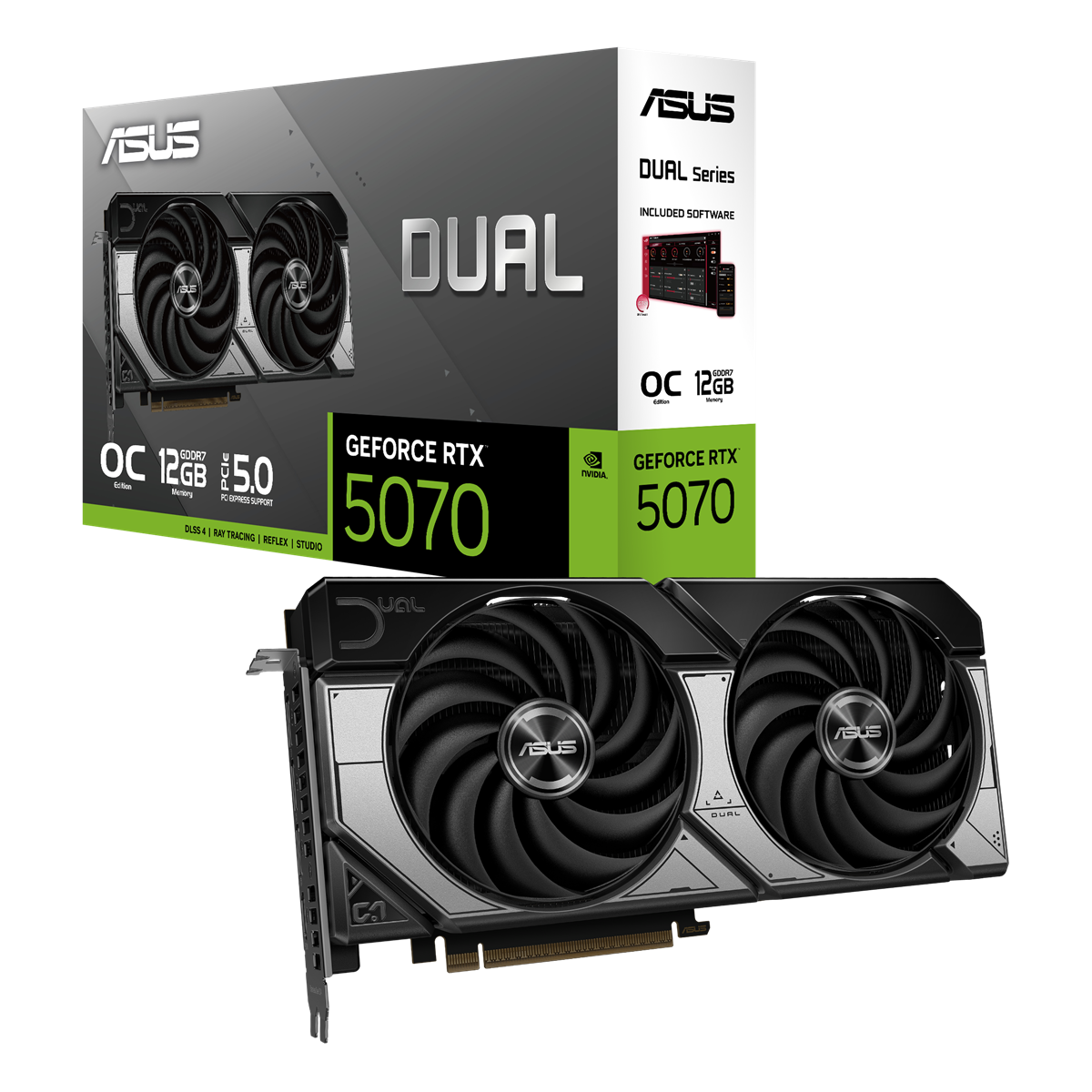ASUS GeForce RTX 5070 12GB DUAL OC Grafikkort - Fantastisk Ydeevne!