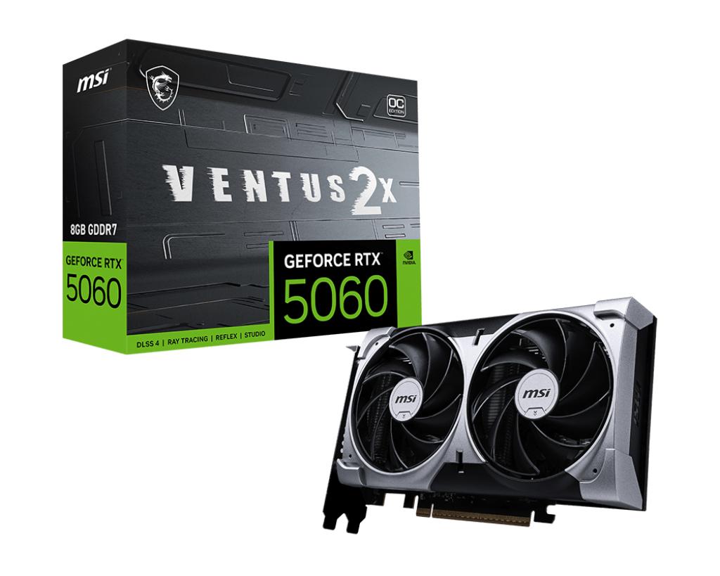 MSI GeForce RTX 5060 8G Ventus 2X OC Grafikkort – Tilbud!