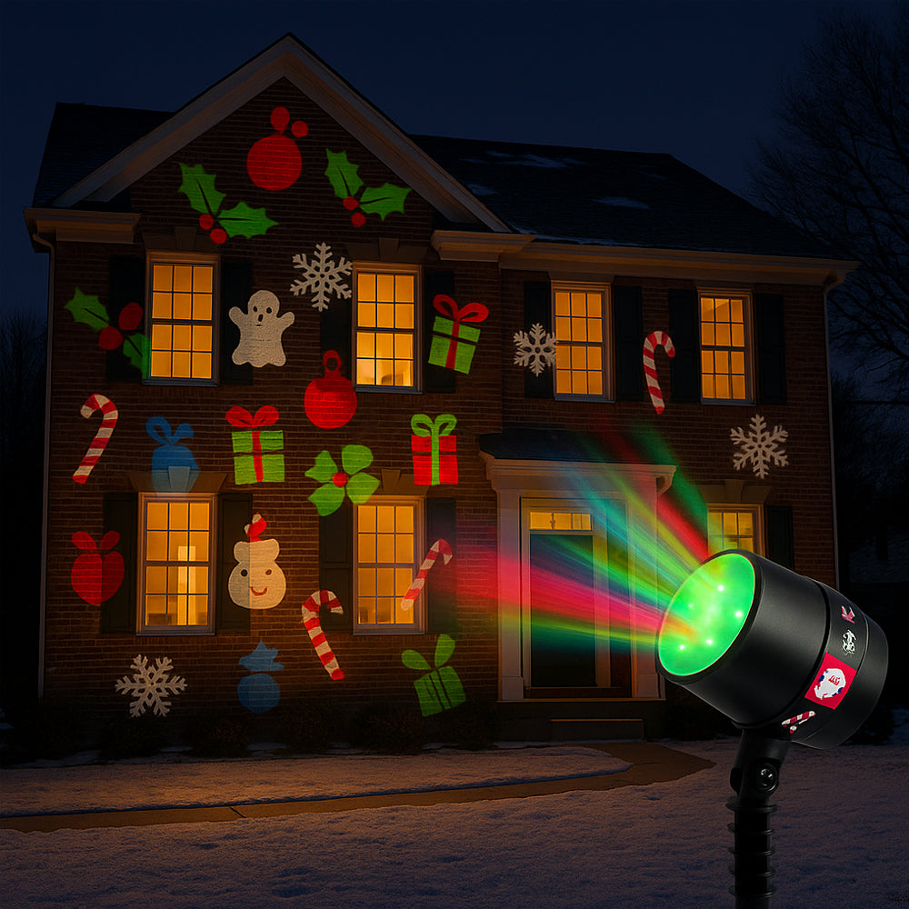 LED Lysprojektor med 12 Festlige Motiver til Fester