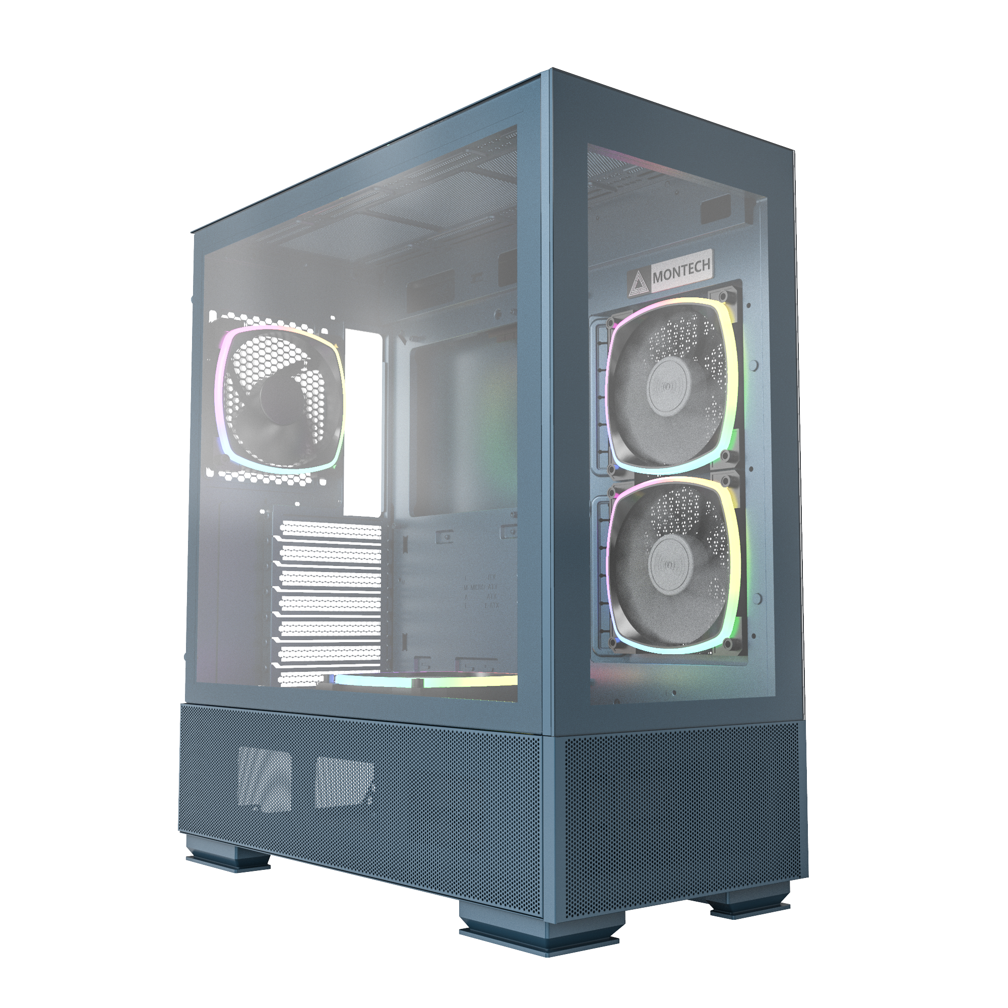 Montech Sky Two Blue – Midi-tårn med ARGB blæsere til salg!