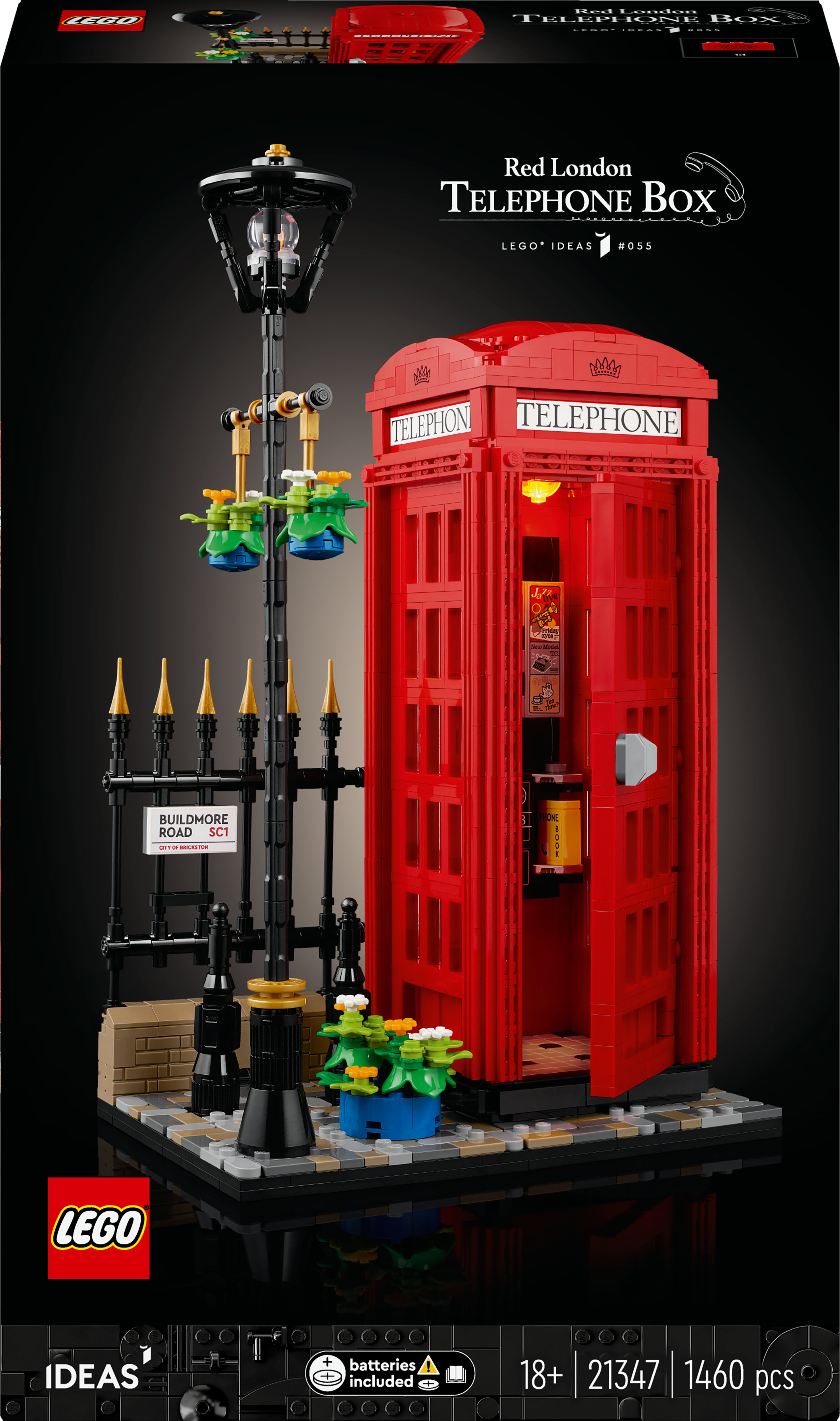 LEGO 21347 Rød London Telefonboks - Nostalgisk Byggekits